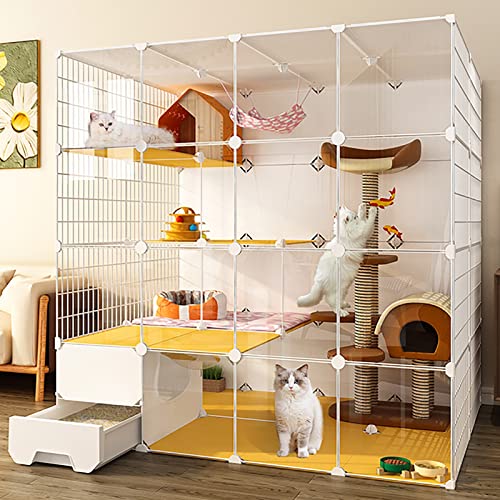 CENAP Katzenkäfig für Katzen im Innenbereich, DIY-Laufstall für Katzen, abnehmbare Zwinger aus Metalldraht, Kaninchenkäfig, Hundekäfig, DIY-Kleintierkäfig, tragbarer Drahtzaun, mit Katzenleiter, K CENAP Katzenkäfig für Katzen im Innenbereich, DIY-Laufstall für Katzen, abnehmbare Zwinger aus Metalldraht, Kaninchenkäfig, Hundekäfig, DIY-Kleintierkäfig, tragbarer Drahtzaun, mit Katzenleiter, K von CENAP