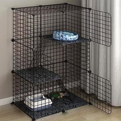 CENAP Katzenkäfig für den Innenbereich, Katzengehege, Abnehmbarer Katzenkäfig aus Metall, mit Katzentoilette, Katzentoilette, faltbar, tragbar, Haustierkäfig, einfach zu montierende Katzentoilette CENAP Katzenkäfig für den Innenbereich, Katzengehege, Abnehmbarer Katzenkäfig aus Metall, mit Katzentoilette, Katzentoilette, faltbar, tragbar, Haustierkäfig, einfach zu montierende Katzentoilette von CENAP