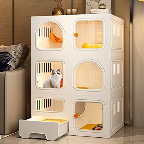 CENAP Katzenkäfig für den Innenbereich, Katzengehege mit Katzentoilette, mit Katzenstreu und Katzennapf, DIY-Katzenlaufstall für Kleintiere für den Innenbereich, Frettchenkäfig für den Innenbereic CENAP Katzenkäfig für den Innenbereich, Katzengehege mit Katzentoilette, mit Katzenstreu und Katzennapf, DIY-Katzenlaufstall für Kleintiere für den Innenbereich, Frettchenkäfig für den Innenbereic von CENAP
