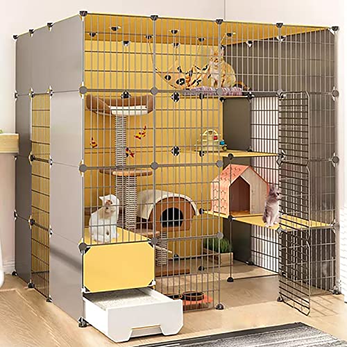 CENAP Katzenkäfig für den Innenbereich, zusammenklappbarer Metallkäfig für Katzen, Kätzchen, Frettchen, Hundekäfig, mit Katzenleiter und Katzentoilette, für kleine Tiere, Welpen, Kätzchen und Kani CENAP Katzenkäfig für den Innenbereich, zusammenklappbarer Metallkäfig für Katzen, Kätzchen, Frettchen, Hundekäfig, mit Katzenleiter und Katzentoilette, für kleine Tiere, Welpen, Kätzchen und Kani von CENAP