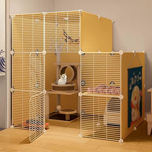 CENAP Katzenkäfige für Hauskatzen, 3-stöckige große Katzenhütten, DIY-Katzenlaufstall für Kleintiere, mit Katzennapf + Katzentoilette + Katzennest + Hängematte + Leiter, verschlüsseltes Netzwerk, CENAP Katzenkäfige für Hauskatzen, 3-stöckige große Katzenhütten, DIY-Katzenlaufstall für Kleintiere, mit Katzennapf + Katzentoilette + Katzennest + Hängematte + Leiter, verschlüsseltes Netzwerk, von CENAP