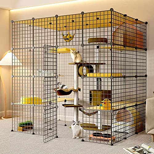 CENAP Katzenkäfige für den Innenbereich, groß, Katzengehege, Katzenschrank, 4 Etagen, halbgeschlossener Katzenkäfig für den Innenbereich, DIY-Katzenlaufstall, Katzenvilla, großer Auslaufplatz für CENAP Katzenkäfige für den Innenbereich, groß, Katzengehege, Katzenschrank, 4 Etagen, halbgeschlossener Katzenkäfig für den Innenbereich, DIY-Katzenlaufstall, Katzenvilla, großer Auslaufplatz für von CENAP