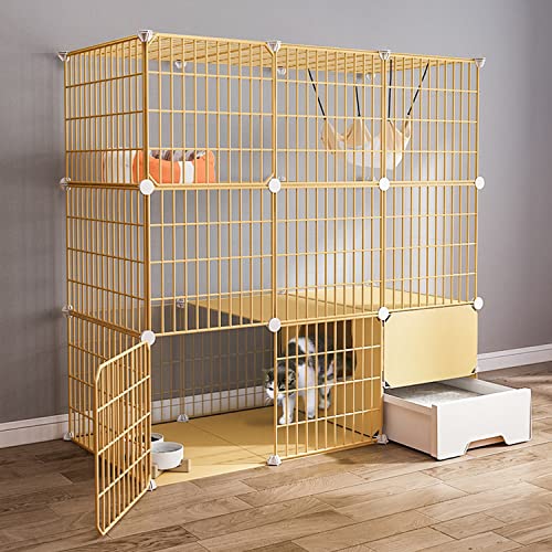 CENAP Katzenkäfige für den Innenbereich, groß, Katzenlaufstall, Katzengehege mit Katzentoilette, mit Katzennest + Katzennapf + Katzenhängematte + Katzenspielzeug + Katzenleiter, ideal für 1–3 Katz CENAP Katzenkäfige für den Innenbereich, groß, Katzenlaufstall, Katzengehege mit Katzentoilette, mit Katzennest + Katzennapf + Katzenhängematte + Katzenspielzeug + Katzenleiter, ideal für 1–3 Katz von CENAP