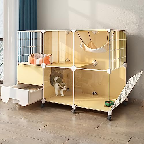 CENAP Katzenkäfige für den Innenbereich, groß, mit Katzentoilette, transparente Panorama-Katzenkäfige für den Außenbereich mit Riemenscheiben-Design, DIY-Haustierheim für den Innenbereich, großer CENAP Katzenkäfige für den Innenbereich, groß, mit Katzentoilette, transparente Panorama-Katzenkäfige für den Außenbereich mit Riemenscheiben-Design, DIY-Haustierheim für den Innenbereich, großer von CENAP