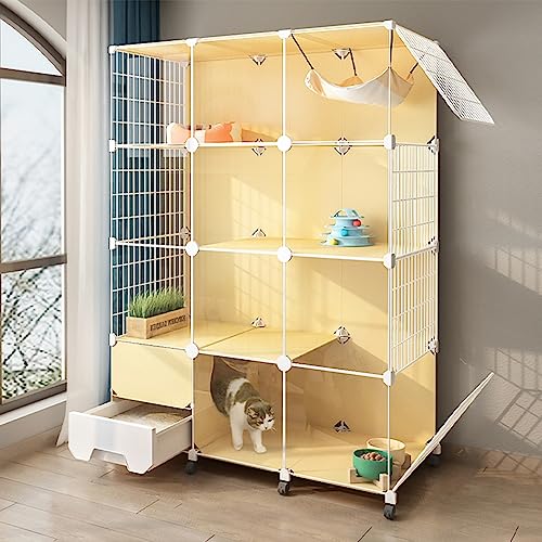 CENAP Katzenkäfige für den Innenbereich, groß, mit Katzentoilette, transparentes Panorama-Katzengehege für den Außenbereich mit Riemenscheiben-Design, DIY-Innenhaus für Haustiere, großer Übungspla CENAP Katzenkäfige für den Innenbereich, groß, mit Katzentoilette, transparentes Panorama-Katzengehege für den Außenbereich mit Riemenscheiben-Design, DIY-Innenhaus für Haustiere, großer Übungspla von CENAP