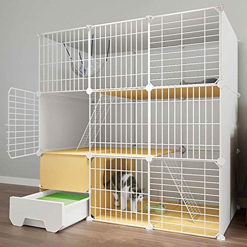 CENAP Katzenkäfige für den Innenbereich, groß, mit Katzentoilette + Katzenstreuschaufel + Leiter, Kleintierkäfig, Katzenkäfige für den Innenbereich aus Metall, 12 Größen (Größe: 111 x 49 x 111-d) CENAP Katzenkäfige für den Innenbereich, groß, mit Katzentoilette + Katzenstreuschaufel + Leiter, Kleintierkäfig, Katzenkäfige für den Innenbereich aus Metall, 12 Größen (Größe: 111 x 49 x 111-d) von CENAP