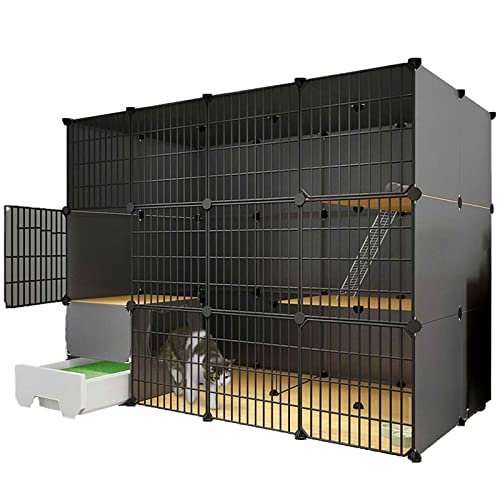 CENAP Katzenkäfige für den Innenbereich, groß, mit Katzentoilette + Katzenstreuschaufel + Leiter, Kleintierkäfig, Katzenkäfige für den Innenbereich aus Metall, 12 Größen (Größe: 147 x 95 x 111) CENAP Katzenkäfige für den Innenbereich, groß, mit Katzentoilette + Katzenstreuschaufel + Leiter, Kleintierkäfig, Katzenkäfige für den Innenbereich aus Metall, 12 Größen (Größe: 147 x 95 x 111) von CENAP
