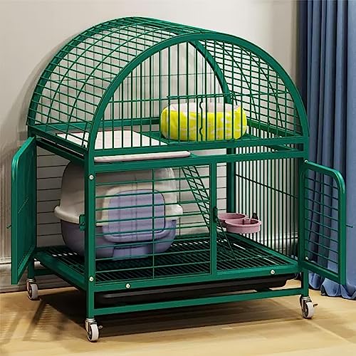 CENAP Katzenkäfiggehege für den Innenbereich, Katzenlaufstall, Boden mit Rädern, einstellbare Richtung, mit Katzentoilette, Katzentoilette und Tablett, Metalldraht-Zwingerkiste (Größe: 79 * 63 * 9 CENAP Katzenkäfiggehege für den Innenbereich, Katzenlaufstall, Boden mit Rädern, einstellbare Richtung, mit Katzentoilette, Katzentoilette und Tablett, Metalldraht-Zwingerkiste (Größe: 79 * 63 * 9 von CENAP