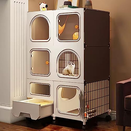 CENAP Zusammenklappbarer Katzenkäfig-Frettchenkäfig aus Metall, großer Katzenkäfig, Haustierkäfig, für 1–2 Katzen, Frettchen, Chinchilla, Kaninchen, kleine Tiere, einfach zu montierende Katzentoil CENAP Zusammenklappbarer Katzenkäfig-Frettchenkäfig aus Metall, großer Katzenkäfig, Haustierkäfig, für 1–2 Katzen, Frettchen, Chinchilla, Kaninchen, kleine Tiere, einfach zu montierende Katzentoil von CENAP