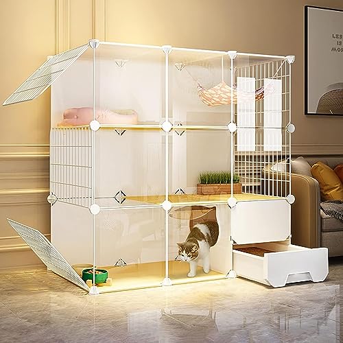 Gabbia per Gatti - Gabbia per Gatti Grande per Interni Box per Gatti FAI-Da-Te, Con Ruote per Aumentare L'Altezza Di 4 cm per Cuccioli Di Animali Domestici Furetto Coniglio Riccio Gabbia per Gatti - Gabbia per Gatti Grande per Interni Box per Gatti FAI-Da-Te, Con Ruote per Aumentare L'Altezza Di 4 cm per Cuccioli Di Animali Domestici Furetto Coniglio Riccio von CENAP