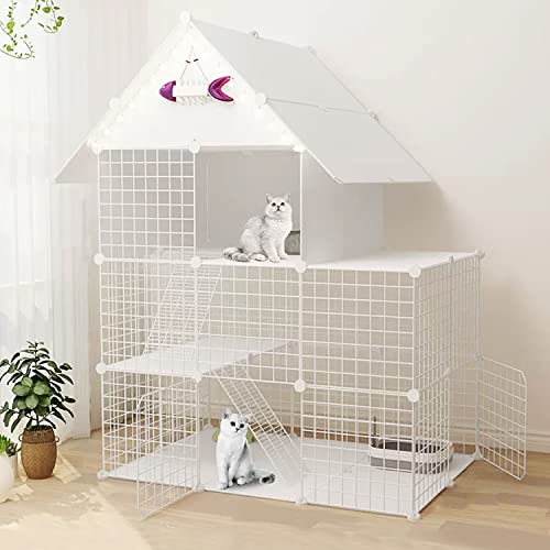 Großer Katzenkäfig, DIY-Katzenlaufstall für den Innenbereich, Laufstall für Haustiere, Katzenkäfigträger, Katzenkäfige für den Innenbereich, groß, zusammenklappbarer Katzenkäfig, mit Dach + Großer Katzenkäfig, DIY-Katzenlaufstall für den Innenbereich, Laufstall für Haustiere, Katzenkäfigträger, Katzenkäfige für den Innenbereich, groß, zusammenklappbarer Katzenkäfig, mit Dach + von CENAP