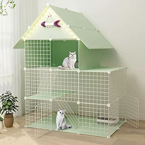 Großer Katzenkäfig, DIY-Katzenlaufstall für den Innenbereich, Laufstall für Haustiere, Katzenkäfigträger, Katzenkäfige für den Innenbereich, groß, zusammenklappbarer Katzenkäfig, mit Dach + Großer Katzenkäfig, DIY-Katzenlaufstall für den Innenbereich, Laufstall für Haustiere, Katzenkäfigträger, Katzenkäfige für den Innenbereich, groß, zusammenklappbarer Katzenkäfig, mit Dach + von CENAP