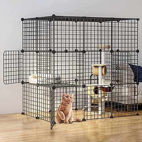 Katzengehege im Freien – Kaninchen-Laufstall, kleines Haustiergehege aus Kunststoff, DIY, erweiterbarer Laufstall, Käfig von CENAP