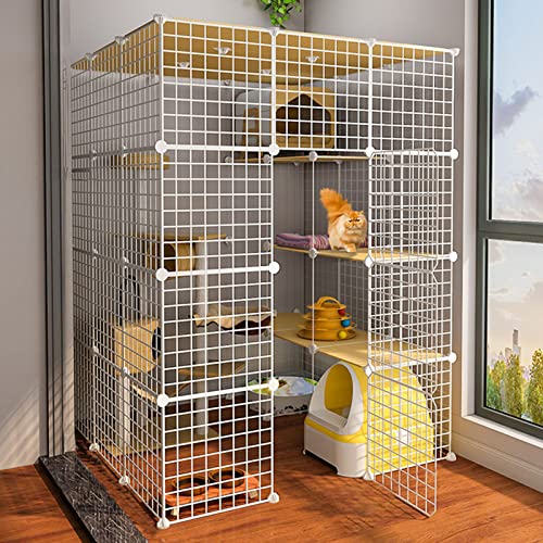 Katzenkäfig – Haustierkäfige für Katzen für kleine Tiere, DIY-Metalldrahtgitterkäfig, Haustier-Trainingsstall für drinnen und draußen, tragbarer Hofzaun für Meerschweinchen, Hamster, Chinchi von CENAP