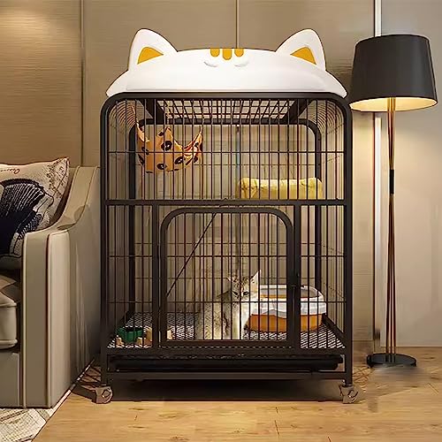 Katzenkäfig für Katzen im Innenbereich, großer Katzenkäfig, Katzenkäfig aus Metall mit Rollboden, Plattformleiter und Tablett, Kleintierkäfige, geeignet für Kätzchen, Welpen, Frettchen, Chin Katzenkäfig für Katzen im Innenbereich, großer Katzenkäfig, Katzenkäfig aus Metall mit Rollboden, Plattformleiter und Tablett, Kleintierkäfige, geeignet für Kätzchen, Welpen, Frettchen, Chin von CENAP