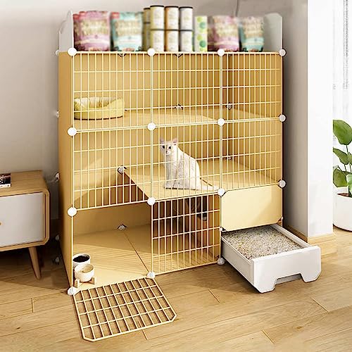 CENAP Katzenkäfig für den Innenbereich, großes DIY-Haustierhaus mit Katzentoilette, Laufstall für Katzen, Außengehege für Katzen im Innenbereich (Größe: 111 cm L x 49 cm B x 109 cm H) CENAP Katzenkäfig für den Innenbereich, großes DIY-Haustierhaus mit Katzentoilette, Laufstall für Katzen, Außengehege für Katzen im Innenbereich (Größe: 111 cm L x 49 cm B x 109 cm H) von CENAP