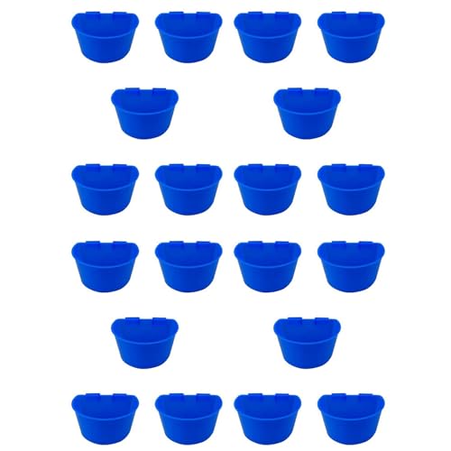 CENMEN 20 StüCk Von VogelkäFig Becher Hängendes Kaninchen Futter KäFig HüHnchen Wasser Becher für Haustiere mit Haken Groß von CENMEN