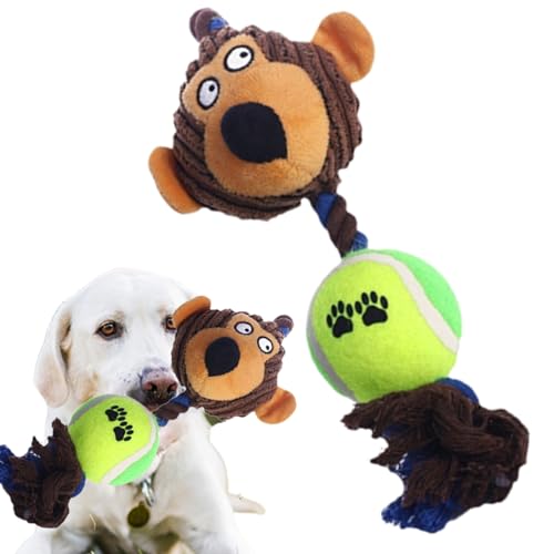 CENMOO Hundespielzeug aus Cord, Kaupuppe für Hunde, die beißen und mahlen, mit Tennis, Baumwolle und Seil, Kaupuppe für Hunde zur Unterhaltung von Haustieren und Katzen, Spielzeug CENMOO Hundespielzeug aus Cord, Kaupuppe für Hunde, die beißen und mahlen, mit Tennis, Baumwolle und Seil, Kaupuppe für Hunde zur Unterhaltung von Haustieren und Katzen, Spielzeug von CENMOO