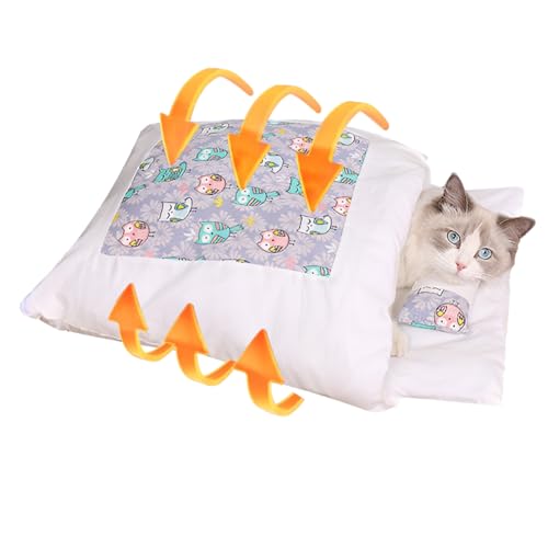 CENMOO Schlafsackbett für Haustiere, Schlafsack für Katzen | Schlafkissen mit Katzenbezug, dick und warm, maschinenwaschbar, rutschfest, flauschig CENMOO Schlafsackbett für Haustiere, Schlafsack für Katzen | Schlafkissen mit Katzenbezug, dick und warm, maschinenwaschbar, rutschfest, flauschig von CENMOO