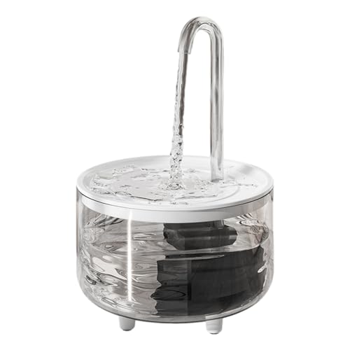 Haustier-Wasserbrunnen, batteriebetriebener Hundebrunnen, 1L Katzenwasserbrunnen, kabelloser USB-Katzen-Wasserbrunnen, Auto-Off-Katzen-Wasserspender, sichtbarer Wasserspender für Indoor-Katzen, Hunde, von CENMOO