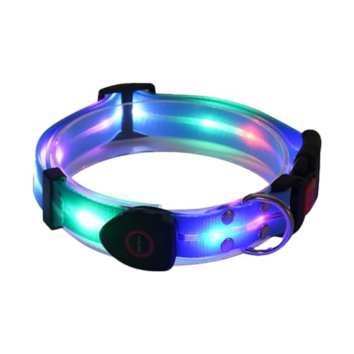 Haustierhalsband, LED-Hundehalsband für Haustiere, wetterfeste Hundeleuchten, verstellbares Hundehalsband mit wiederaufladbarem LED-Licht, Hundehalsband Haustierhalsband, LED-Hundehalsband für Haustiere, wetterfeste Hundeleuchten, verstellbares Hundehalsband mit wiederaufladbarem LED-Licht, Hundehalsband von CENMOO