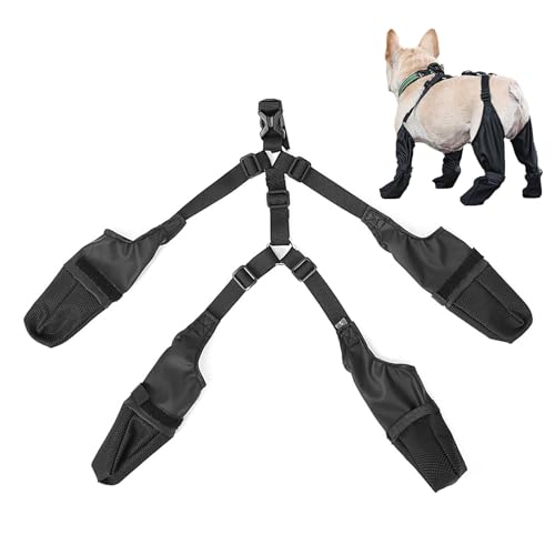 Hundepfoten-Stiefel-Leggings,Verstellbare Hundeschuhe | Hundepfotenschutz für kleine und mittelgroße Hunde, Hundeleggings mit Zusatzgurt für drinnen und draußen Cenmoo von CENMOO