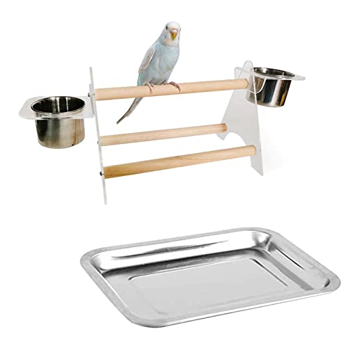 Schreibtischständer für Papageien, Halterung für Vogelspiele, Ständer für Vogelspiele, Stativ und Futterschale, Halterung für Vogelaktivitäten, Spieltisch für von CENMOO
