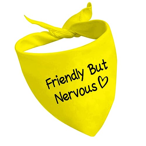 1 Stück Friendly But Nervous Dog Bandana Nervous Anxious Dog Bandana Nervous Dog Gear (Friendly But Nervous D2) von CENWA