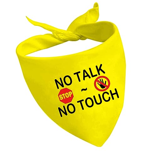 CENWA Hundehalstuch, Aufschrift 'No Touch No Talk', Gelb, Polyester, One Size, Bandana von CENWA