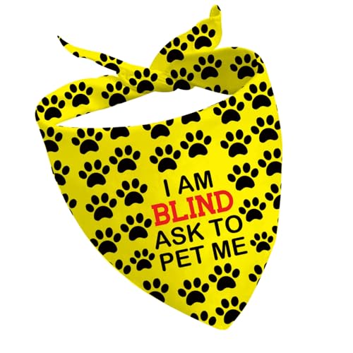 CENWA 1 x Hundehalstuch mit Aufschrift "I'm Blind Ask to Pet Me", für besondere Bedürfnisse CENWA 1 x Hundehalstuch mit Aufschrift "I'm Blind Ask to Pet Me", für besondere Bedürfnisse von CENWA