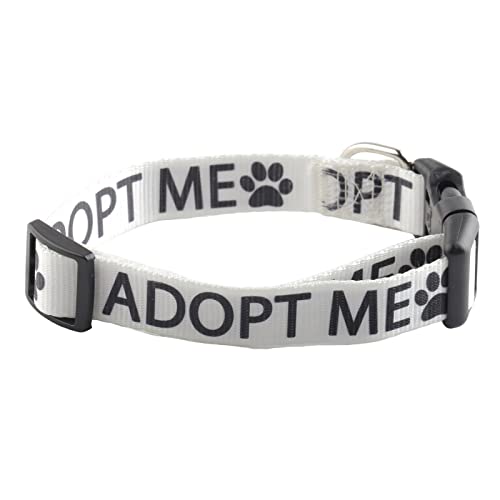 CENWA Adopt Me Hundehalsband Adoption Hundehalsband Hundegeschenk Hundebesitzer Geschenk Hund Rettungsgeschenk (Weiß Adopt Me) von CENWA