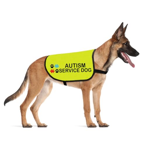 CENWA Autismus Service Hundejacke Weste Autismus Hund Autismus Alarm Hund Autismus Service Hund Slogan Warnweste (Autismus Service M) von CENWA