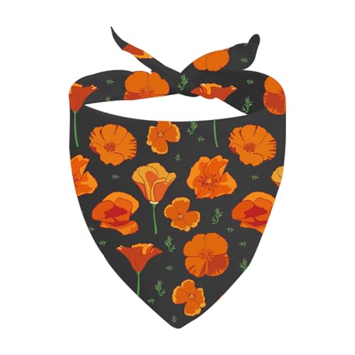 CENWA Hundehalstuch, Motiv: kalifornische Mohnblumen, über dem Halsband, Hundehalstuch, Geschenk für Mohnblumen-Liebhaber, 1 Stück, Mohnblumen-Motiv, Schwarz CENWA Hundehalstuch, Motiv: kalifornische Mohnblumen, über dem Halsband, Hundehalstuch, Geschenk für Mohnblumen-Liebhaber, 1 Stück, Mohnblumen-Motiv, Schwarz von CENWA