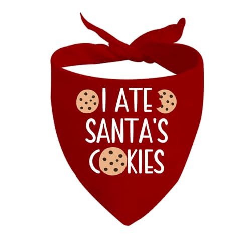 CENWA Hundehalstuch mit Aufschrift "I Ate Santa's Cookies", dreieckig, Geschenk für Kekse, Liebhaber (I ATE SANTA'S COOKIES D) von CENWA