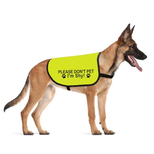 CENWA Hundeweste mit Aufschrift "Please Don't Pet I'm Shy", Nervous Rescue Do Not Pet Space Hundeweste, Warnweste (I'm Shy L) von CENWA