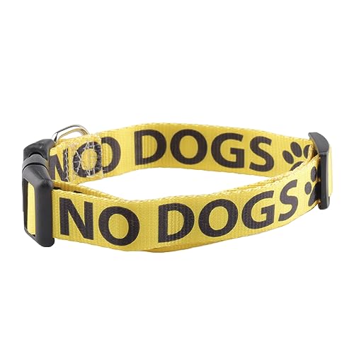 CENWA No Dogs I Like People Gelb Verstellbares Hundehalsband Angst Hundehalsband Reaktiv Hundehalsband (Keine Hunde) von CENWA