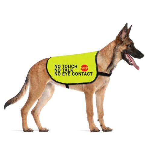 Nervous Dog Jacket Vest Service Dog Working Dog Anxious Dogs Scared Dogs Slogan Warning Vest (NO TOUCH Large) von CENWA
