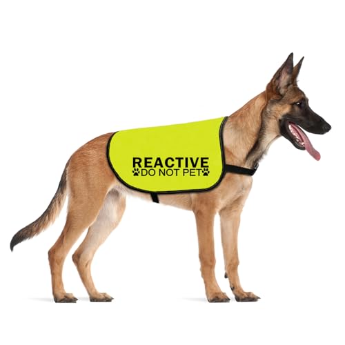 CENWA Reaktive Hundejacke, Warnweste mit Aufschrift "Do Not Pet Reactive No Dogs", Warnweste (nicht für Haustiere, Größe M EU) von CENWA
