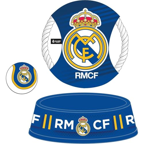 CERDÁ LIFE'S LITTLE MOMENTS Real Madrid Set für Haustiere, offizielles Haustierzubehör-Set, inklusive Spielzeug, Futternapf und Platte von CERDÁ LIFE'S LITTLE MOMENTS