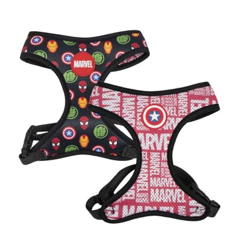 Cerdá - for Fan Pets - Hochwertiges Brustgeschirr mit Marvel Motiven Bedruckt | Aus 100% Polyester hergestellt, Beständiger Stoff und Kleine Anhänger aus Metall - Offiziell Lizenziert von Marvel von CERDÁ LIFE'S LITTLE MOMENTS