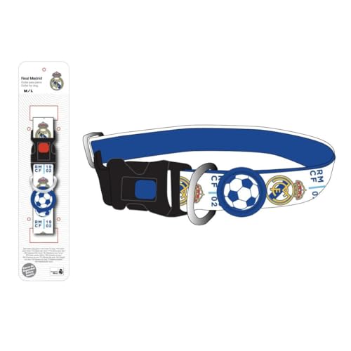 Hundehalsband Real Madrid, Größe S/M. Offizielles gesticktes Wappen, robuste und Elegante Passform – Hundehalsband Real Madrid. Bequemes und sicheres Design für mittelgroße und große Hunde. Hundehalsband Real Madrid, Größe S/M. Offizielles gesticktes Wappen, robuste und Elegante Passform – Hundehalsband Real Madrid. Bequemes und sicheres Design für mittelgroße und große Hunde. von CERDÁ LIFE'S LITTLE MOMENTS