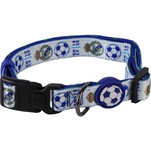 Hundehalsband von Real Madrid, Größe XS/S. Offizielles gesticktes Wappen, Starke und Elegante Passform – Hundehalsband von Real Madrid. Bequemes und sicheres Design für mittelgroße und große Hunde. von CERDÁ LIFE'S LITTLE MOMENTS