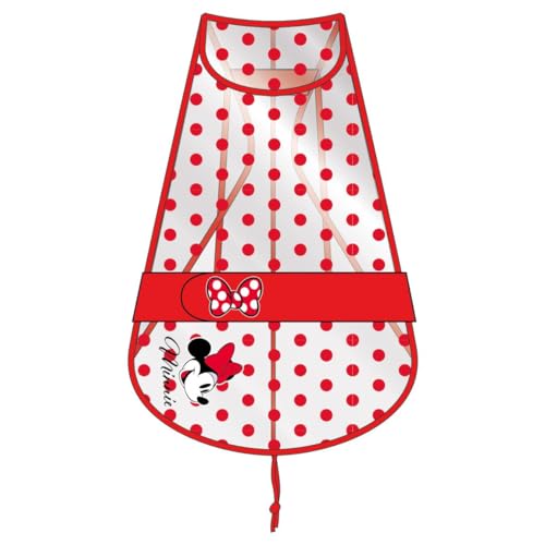 Minnie Maus Regenmantel mit verstellbarem Gürtel für Hunde, Rot, Größe XS/L, hergestellt aus 100% Eva-Kunststoff, Motiv: Minnie Maus, Originalprodukt, entworfen in Spanien von CERDÁ LIFE'S LITTLE MOMENTS