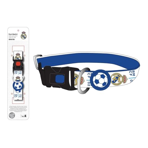 Offizielles Real Madrid Hundehalsband mit sportlichem und verstellbarem Design / Strapazierfähiges und stylisches Accessoire für Real Madrid Fans von CERDÁ LIFE'S LITTLE MOMENTS
