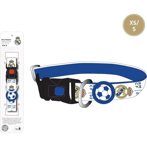 Offizielles Real Madrid Hundehalsband mit sportlichem und verstellbarem Design / Strapazierfähiges und stylisches Accessoire für Real Madrid Fans von CERDÁ LIFE'S LITTLE MOMENTS