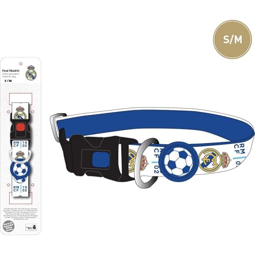 Offizielles Real Madrid Hundehalsband mit sportlichem und verstellbarem Design / Strapazierfähiges und stylisches Accessoire für Real Madrid Fans von CERDÁ LIFE'S LITTLE MOMENTS
