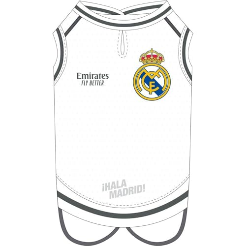 Real Madrid Hundeshirt, offizielle Kleidung für Haustiere, weich, leicht und atmungsaktiv, Bequeme Passform, ideal für kleine, mittelgroße und große Hunde Real Madrid Hundeshirt, offizielle Kleidung für Haustiere, weich, leicht und atmungsaktiv, Bequeme Passform, ideal für kleine, mittelgroße und große Hunde von CERDÁ LIFE'S LITTLE MOMENTS