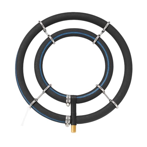 CESFRE Nano Ausströmer Ring mit 304 Edelstahl Doppelrahmen + 4m PVC Luftschlauch – Aquarium & Teich Luftausströmer für Fischzucht, Sauerstoffzufuhr mit Mikroblasen (Doppel-Ring Ø25cm) von CESFRE