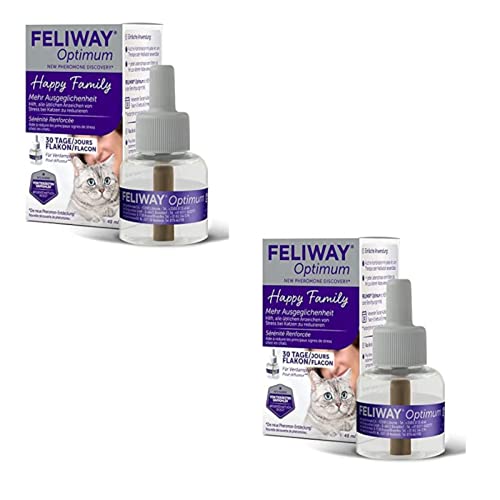 FELIWAY Optimum 30 Tage Nachfüller für Pheromon Verdampfer, 48ml - Hilft Anzeichen von Stress bei Katzen und Kitten zu reduzieren, von Tierärzten empfohlen, klinisch getestet, für mehr Harmonie von FELIWAY