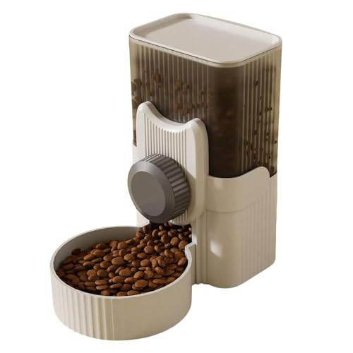 Automatischer Futter- & Wasserspender – 1L hängende Wasserflasche, schwerkraftgetriebener Futterautomat für Nass-/Trockenfutter, geeignet für kleine bis mittelgroße Haustiere (Grey) von CEWIFO